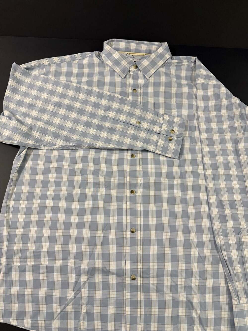 Poncho The Lido Key Size XL Blue Plaid Long Sleeve Button Down Shirt